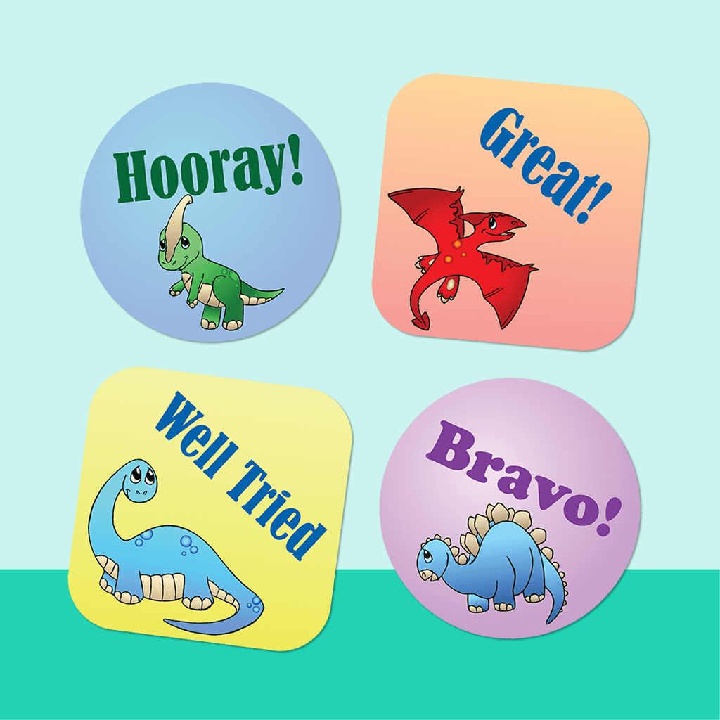 Pastel Dinosaur Reward Stickers