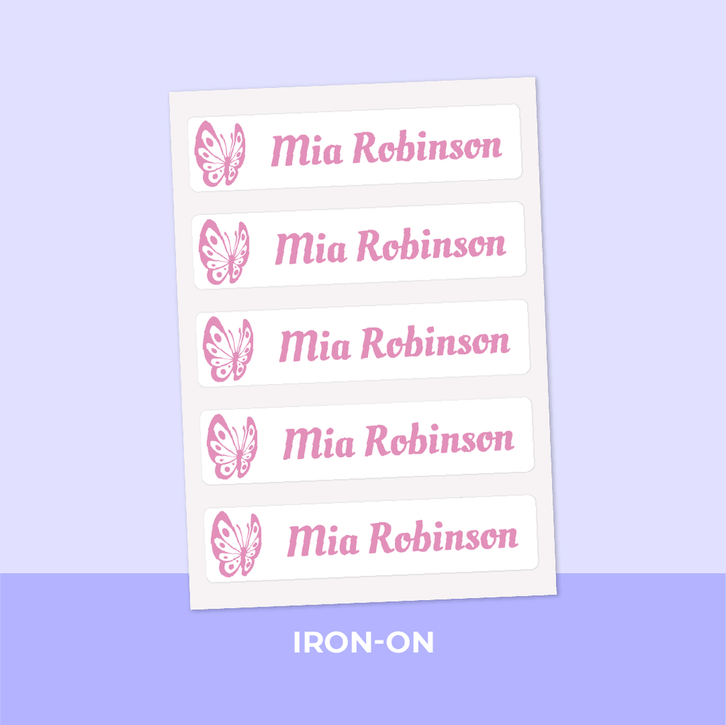 Iron on clothing Labels - Baby Pink
