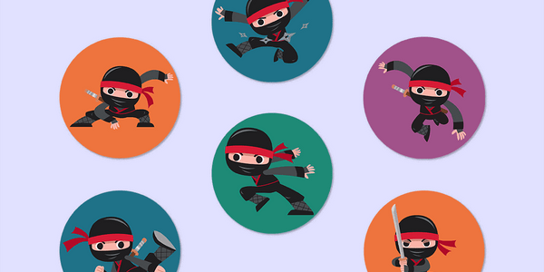 Ninjas Mini Dot Stickers
