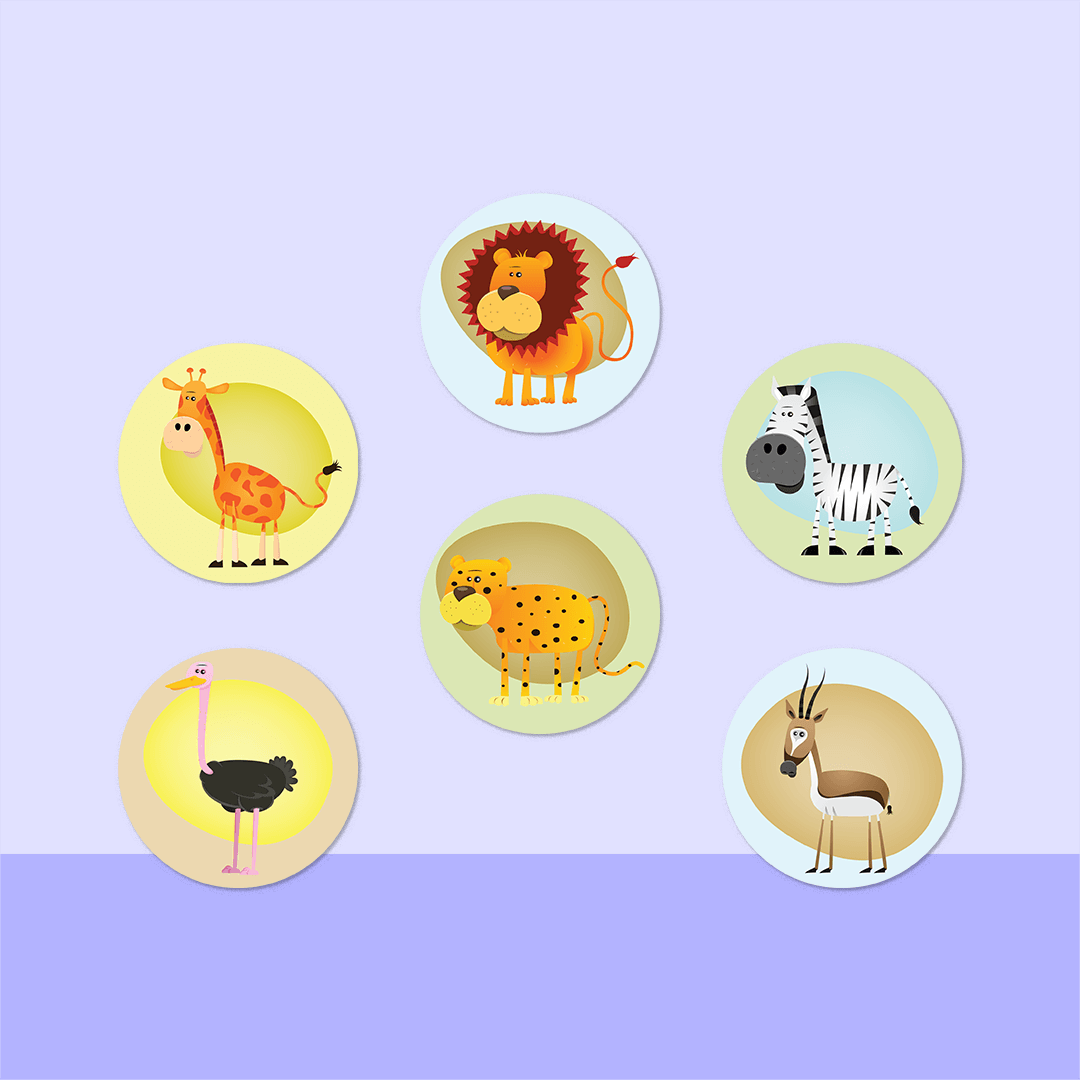 African Safari Mini Dot Stickers