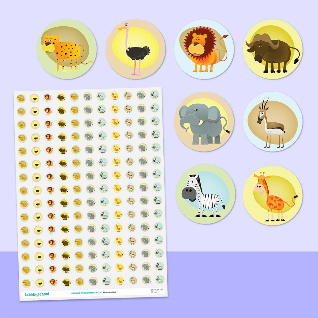 African Safari Mini Dot Stickers