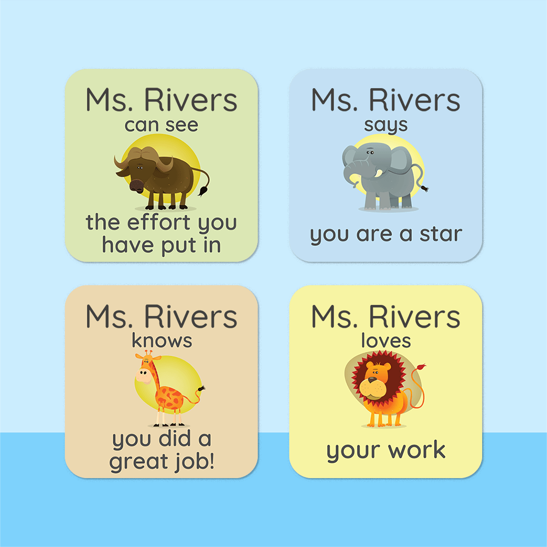 Personalised African Safari Merit Stickers
