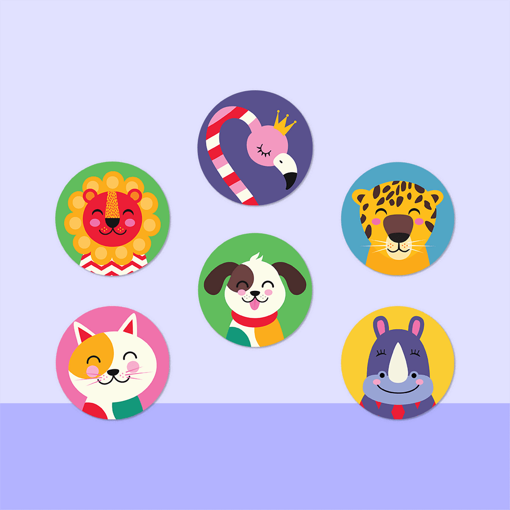 Animal Friends Mini Dot Stickers