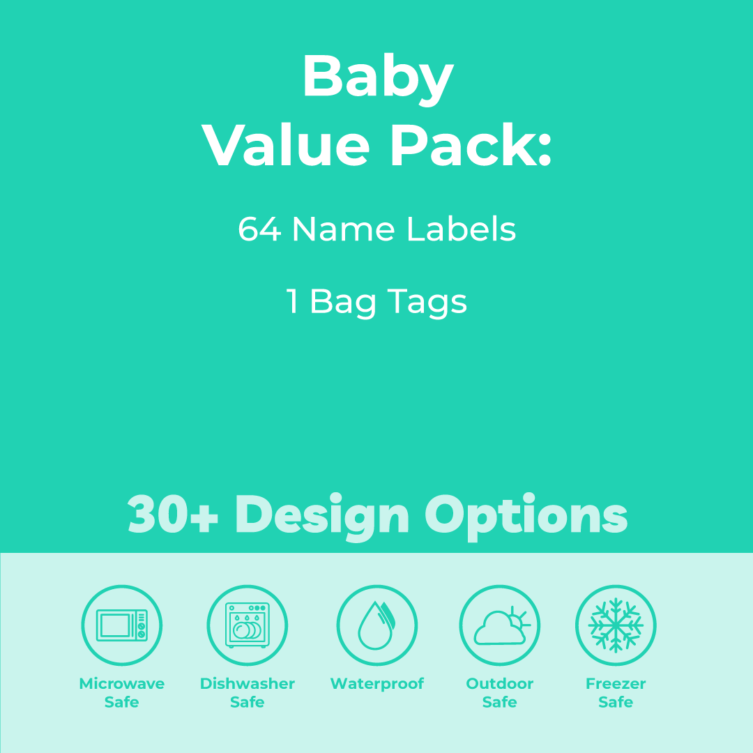 Baby Label Example Colour Baby Pack | Designer Name Labels | Labels4school UK ...