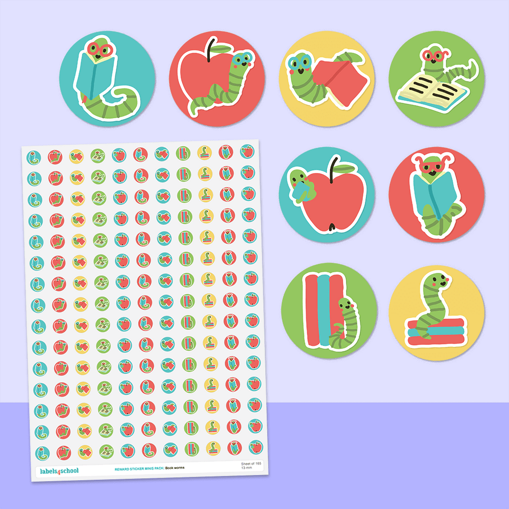 Bookworms Mini Dot Stickers