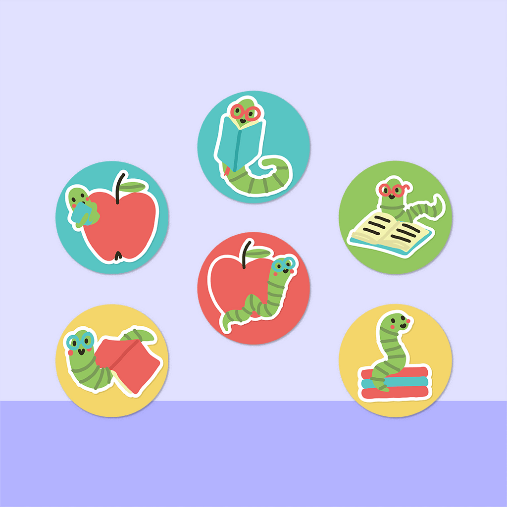 Bookworms Mini Dot Stickers