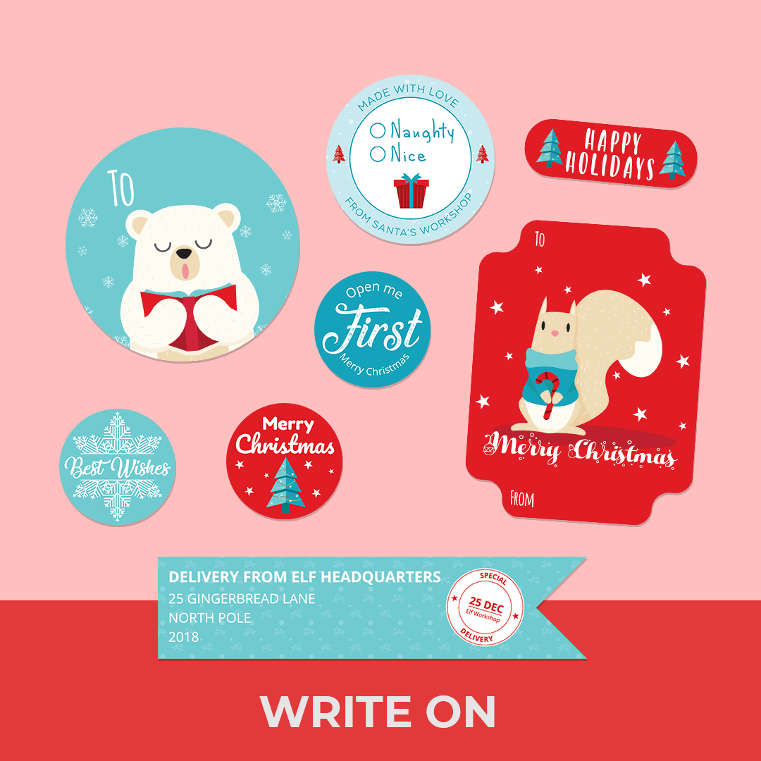 Funky Christmas Name Tags