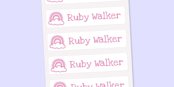 Iron on clothing Labels - Baby Pink