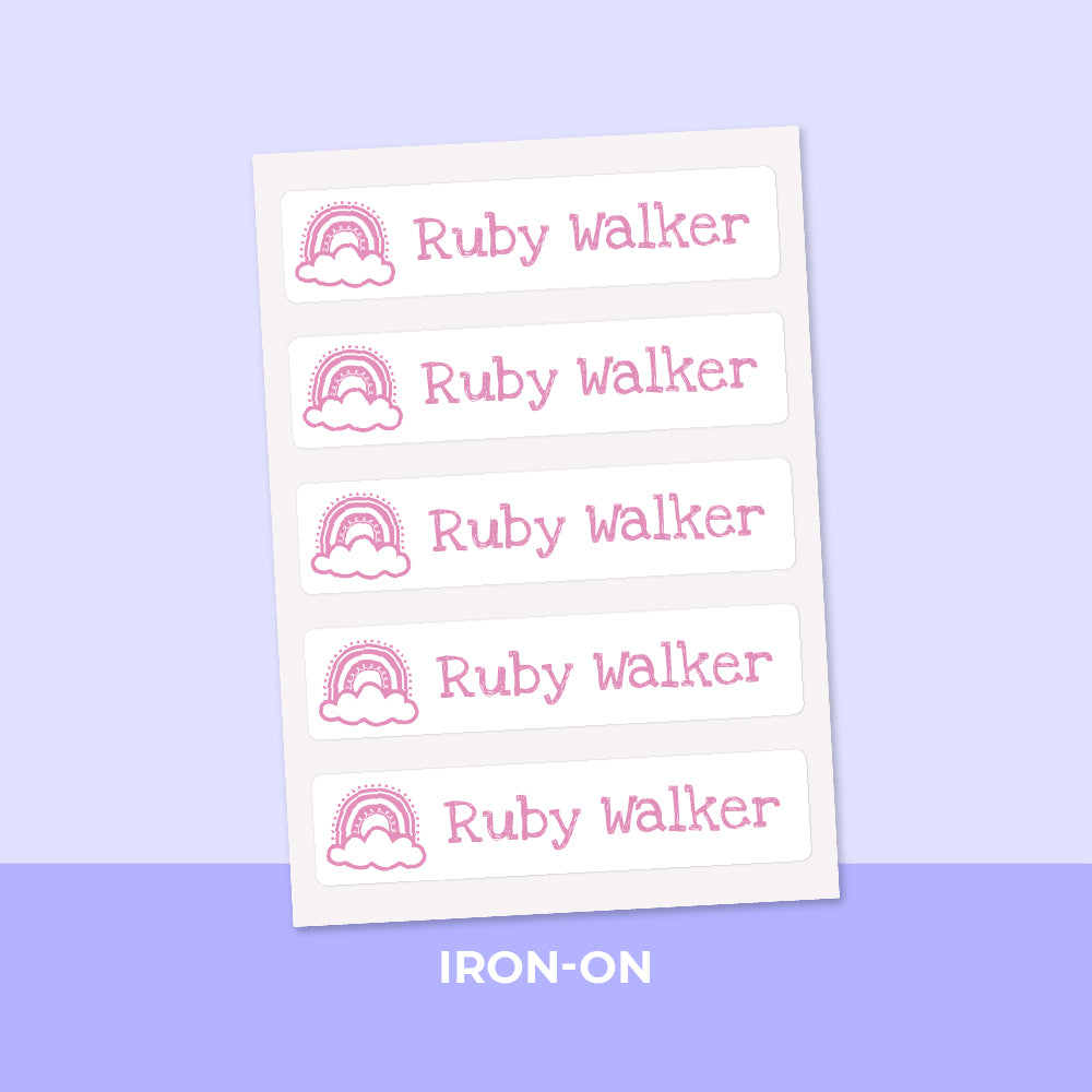 Iron on clothing Labels Pink