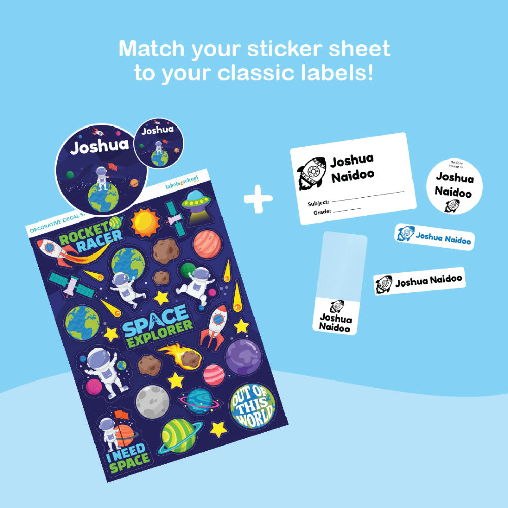 Personalised Kids Sticker Sheets | Waterproof Name Decals ...