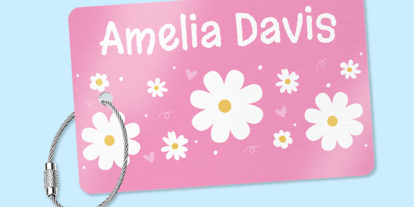 Colour Metal Bag Tags - Designer themes