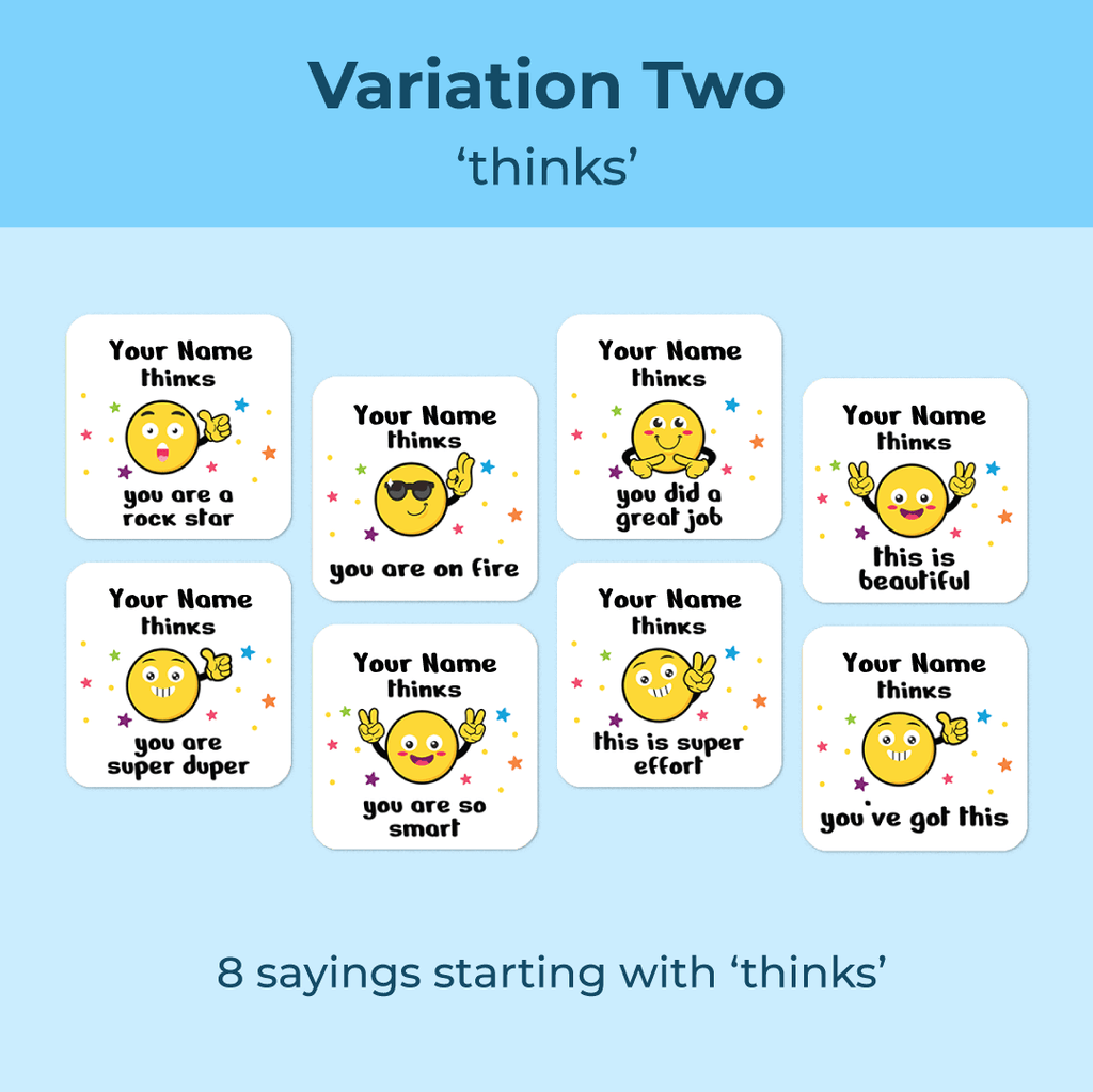 Personalised Emoji Friends Merit Stickers