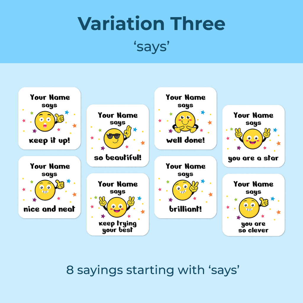 Personalised Emoji Friends Merit Stickers
