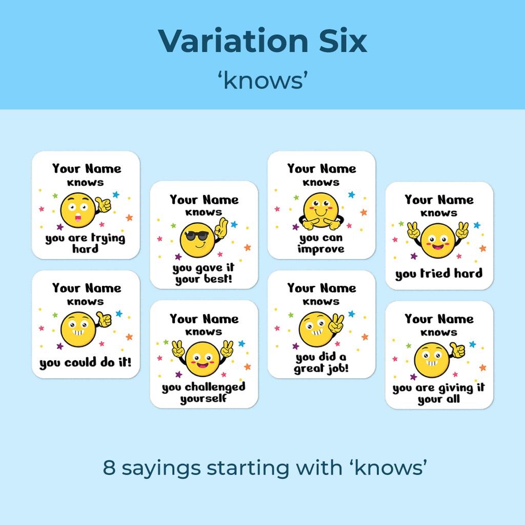 Personalised Emoji Friends Merit Stickers