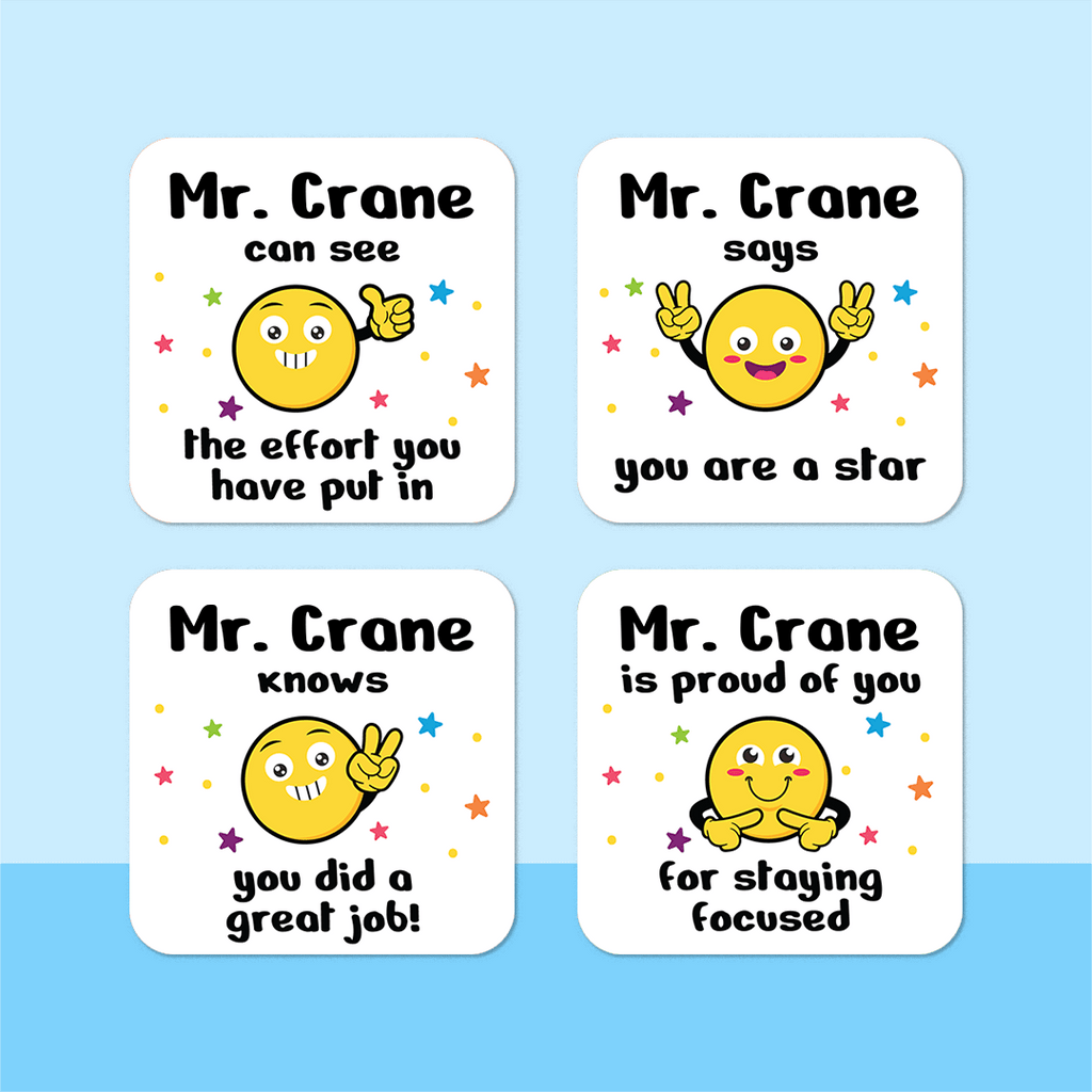 Personalised Emoji Friends Merit Stickers