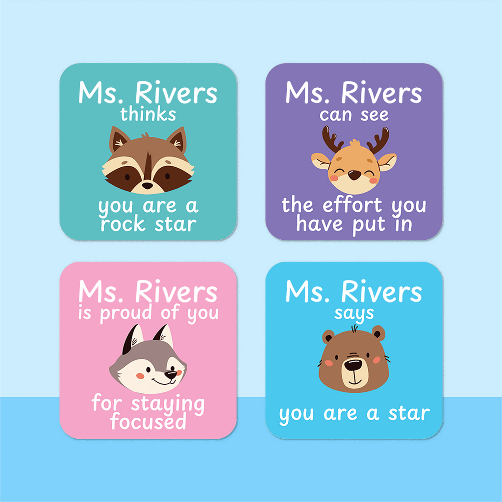 Personalised Forest Friends Merit Stickers