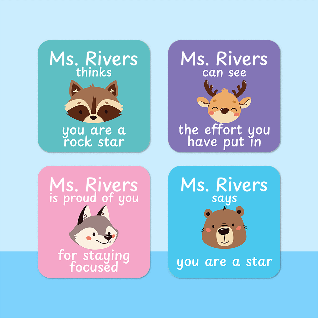 Personalised Forest Friends Merit Stickers