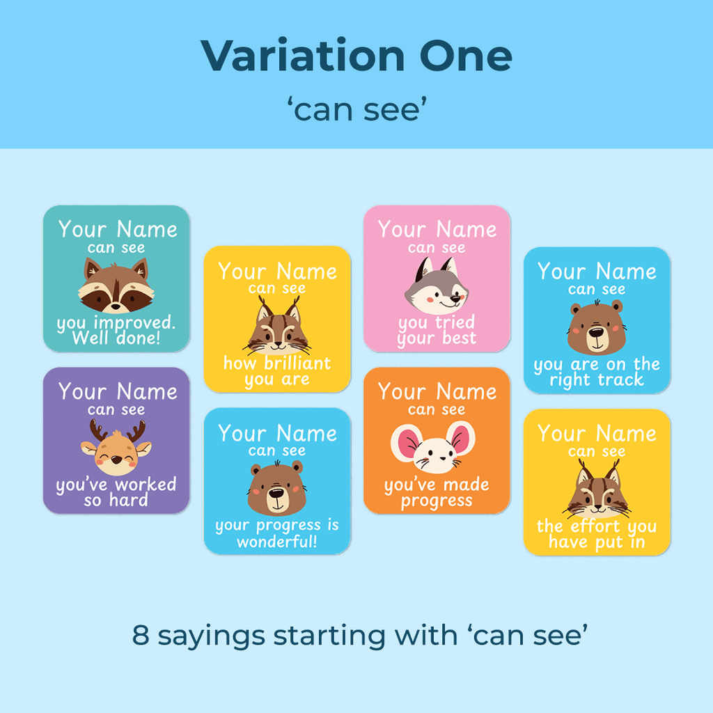 Personalised Forest Friends Merit Stickers