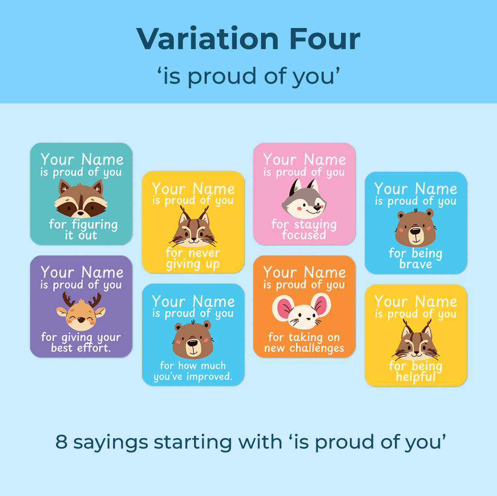 Personalised Forest Friends Merit Stickers