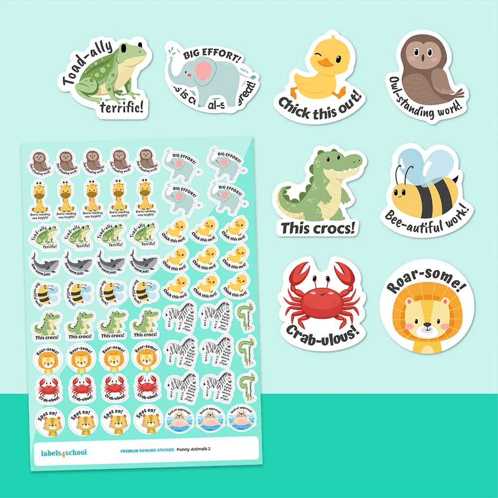 Punny Animals Merit Labels 2