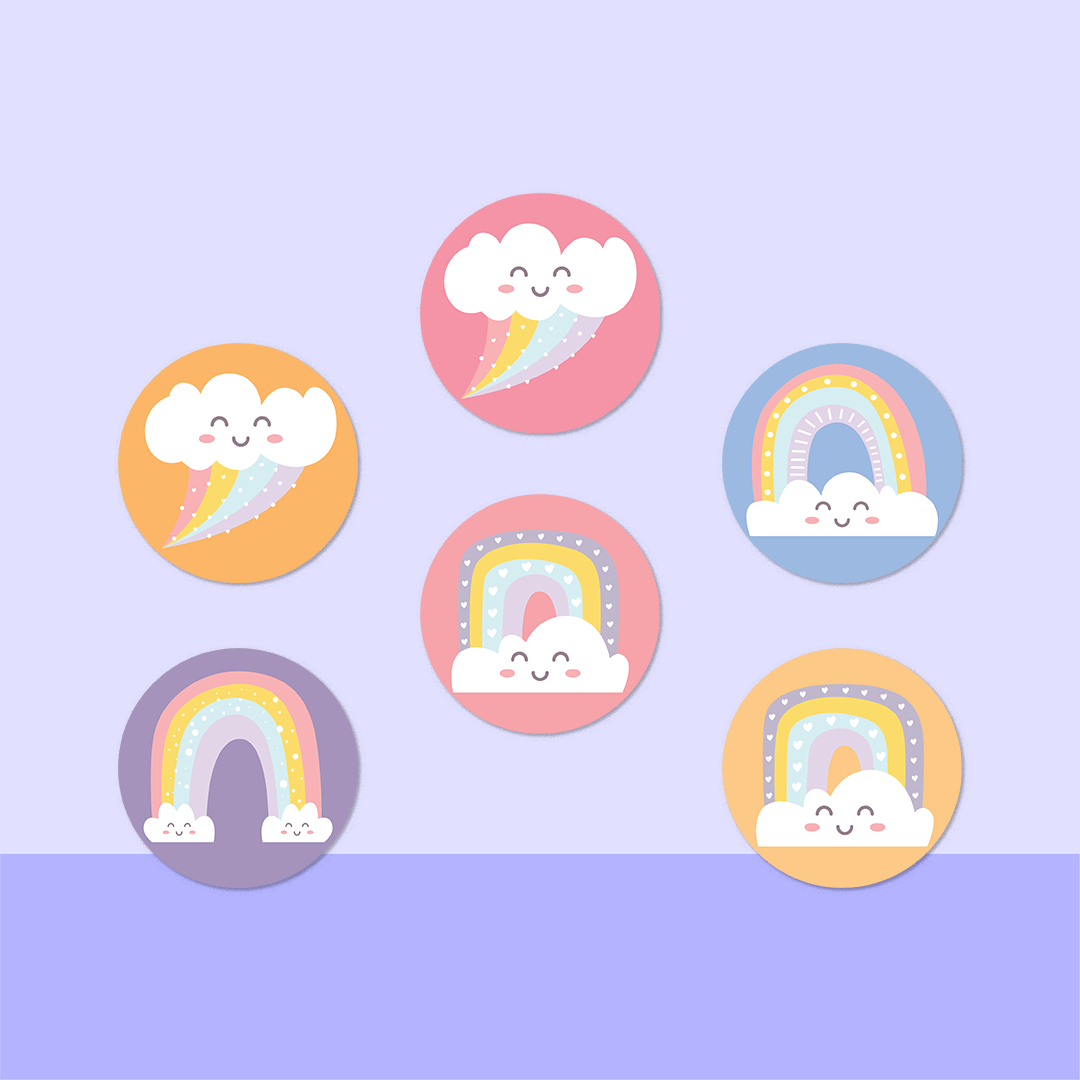 Happy Rainbows Mini Dot Stickers