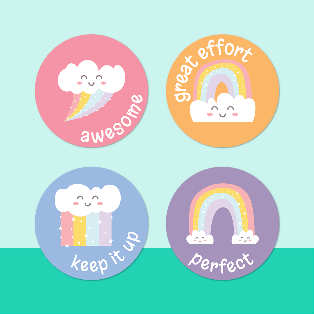 Happy Rainbows Merit Stickers