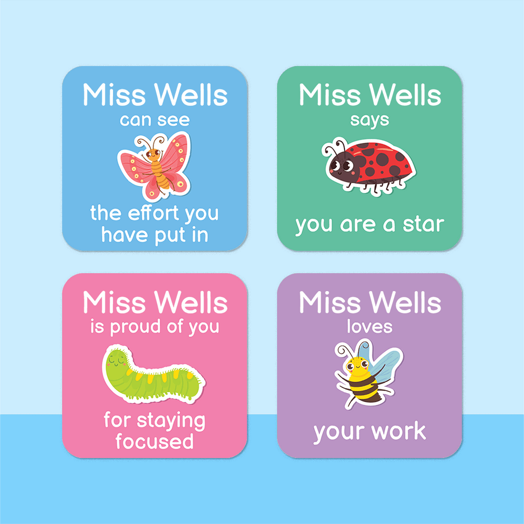 Personalised Insects Merit Stickers