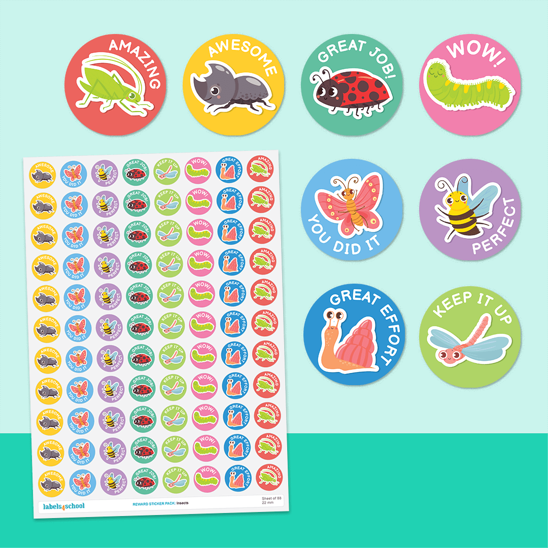 Insect Sticker Chart Insects Merit Stickers | 176 Reward Stickers for UK Teachers ...