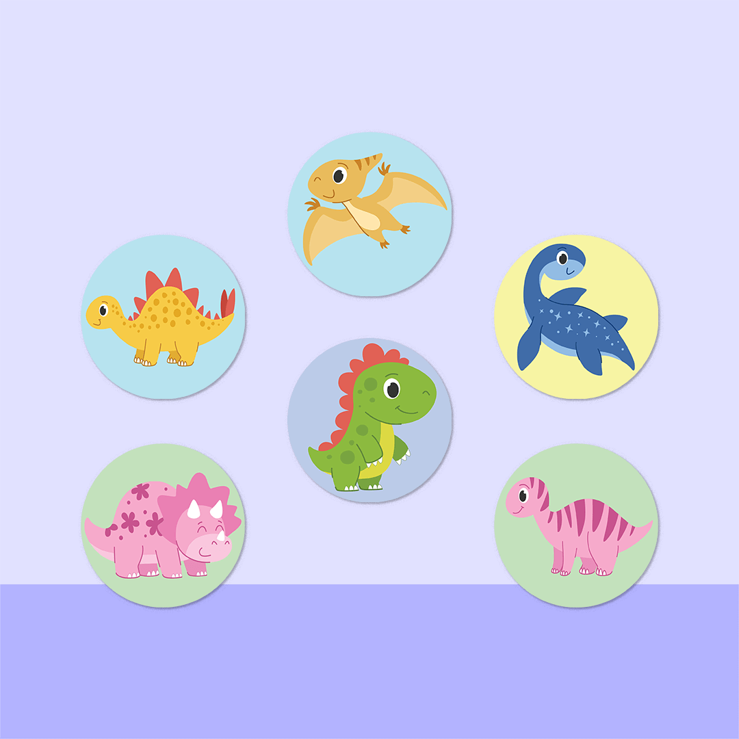 Little Dinos Mini Dot Stickers
