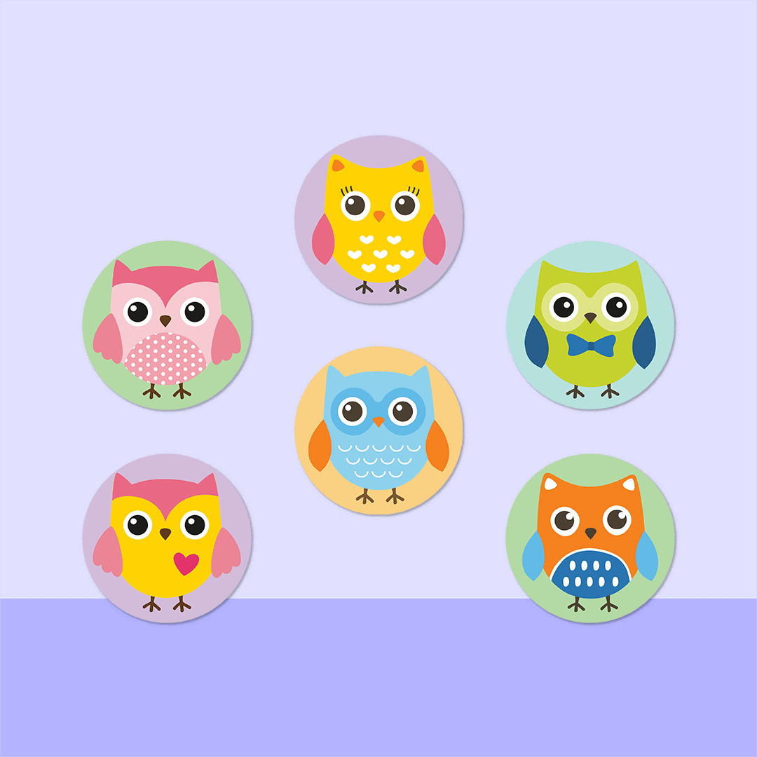 Little Owls Mini Dot Stickers