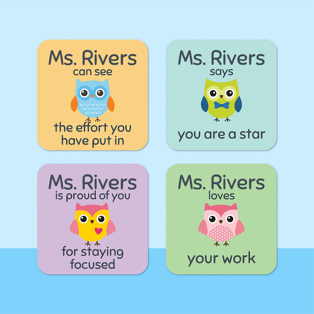 Personalised Little Owls Merit Stickers