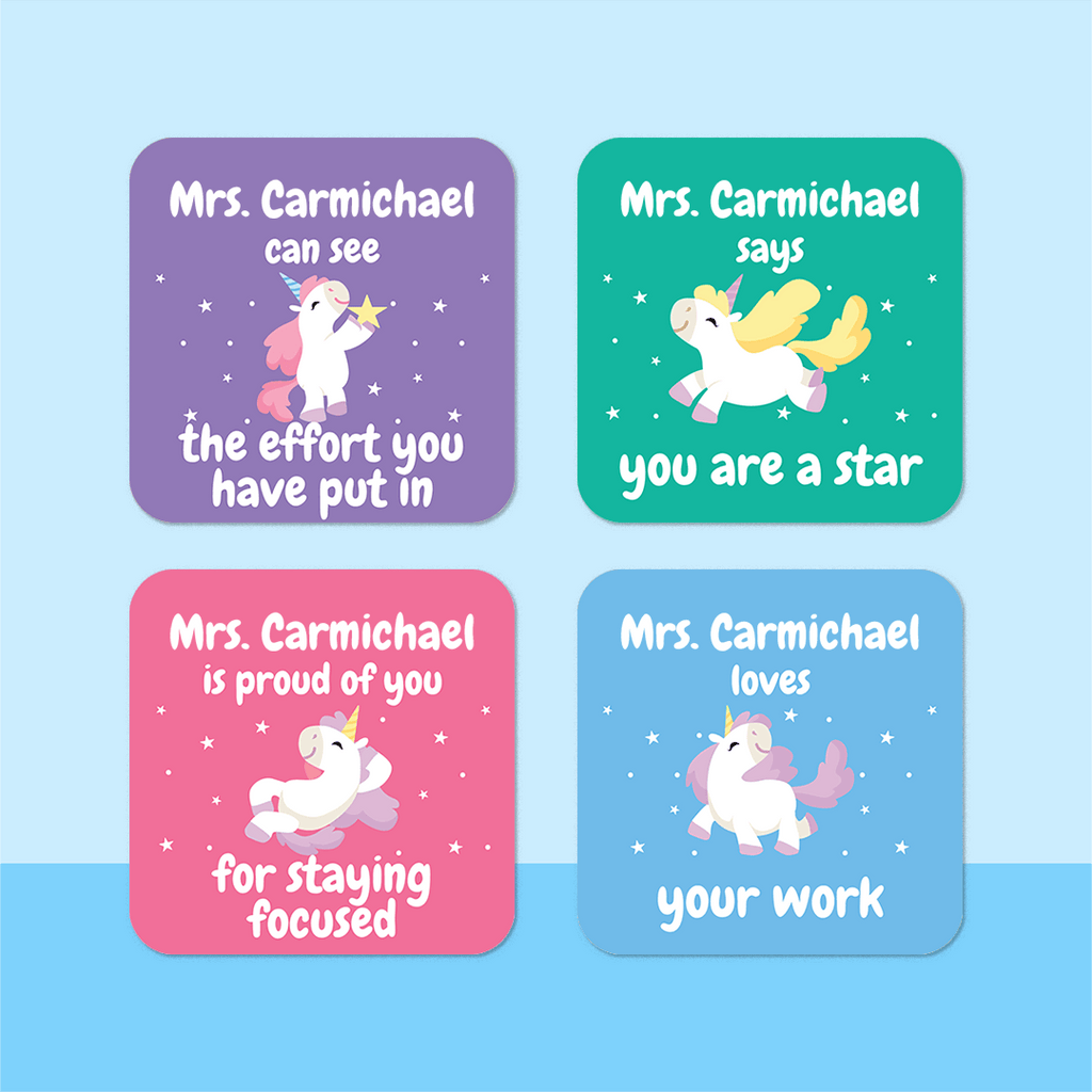 Personalised Little Unicorns Merit Stickers
