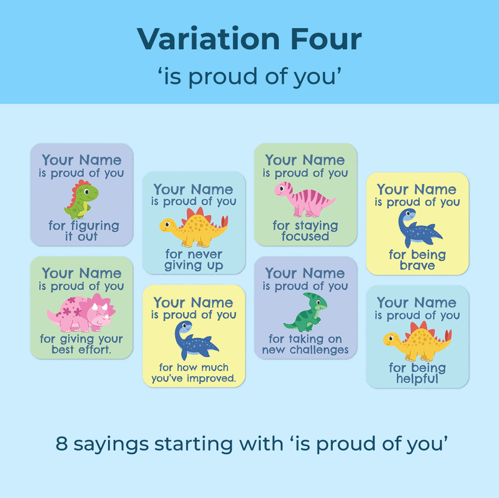 Personalised Little Dinos Merit Stickers