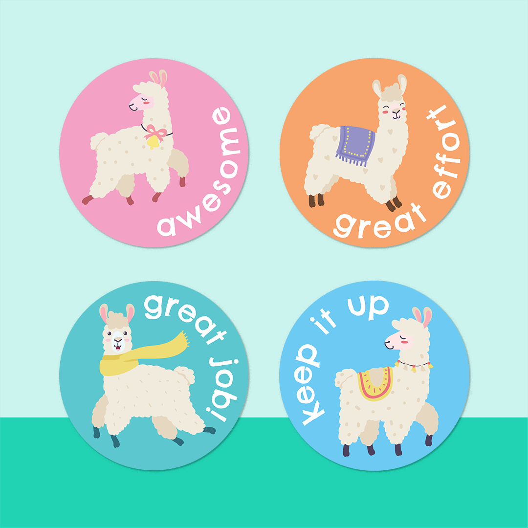 Llamas Merit Stickers