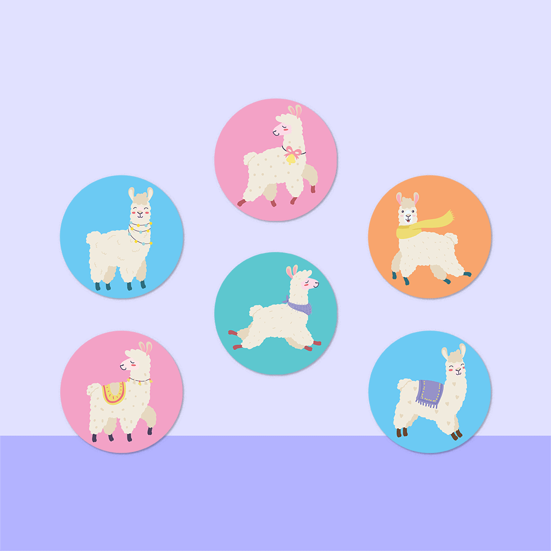 Llamas Mini Dot Stickers
