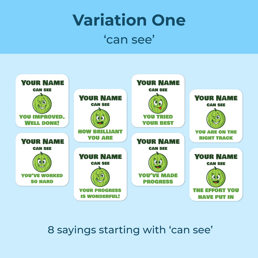 Personalised Melons Merit Stickers