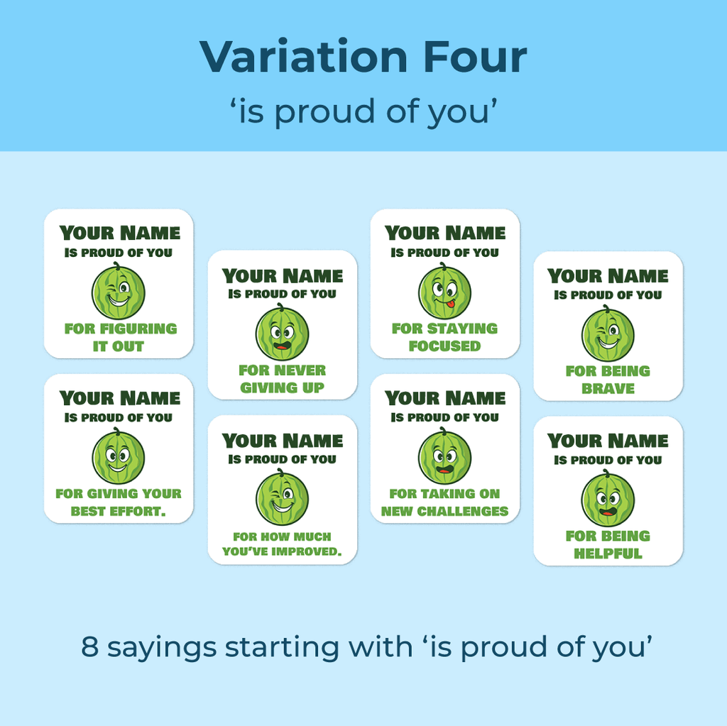 Personalised Melons Merit Stickers