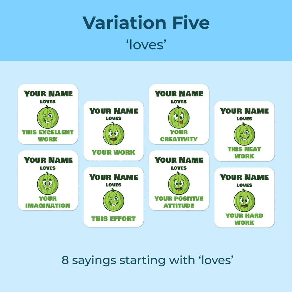 Personalised Melons Merit Stickers