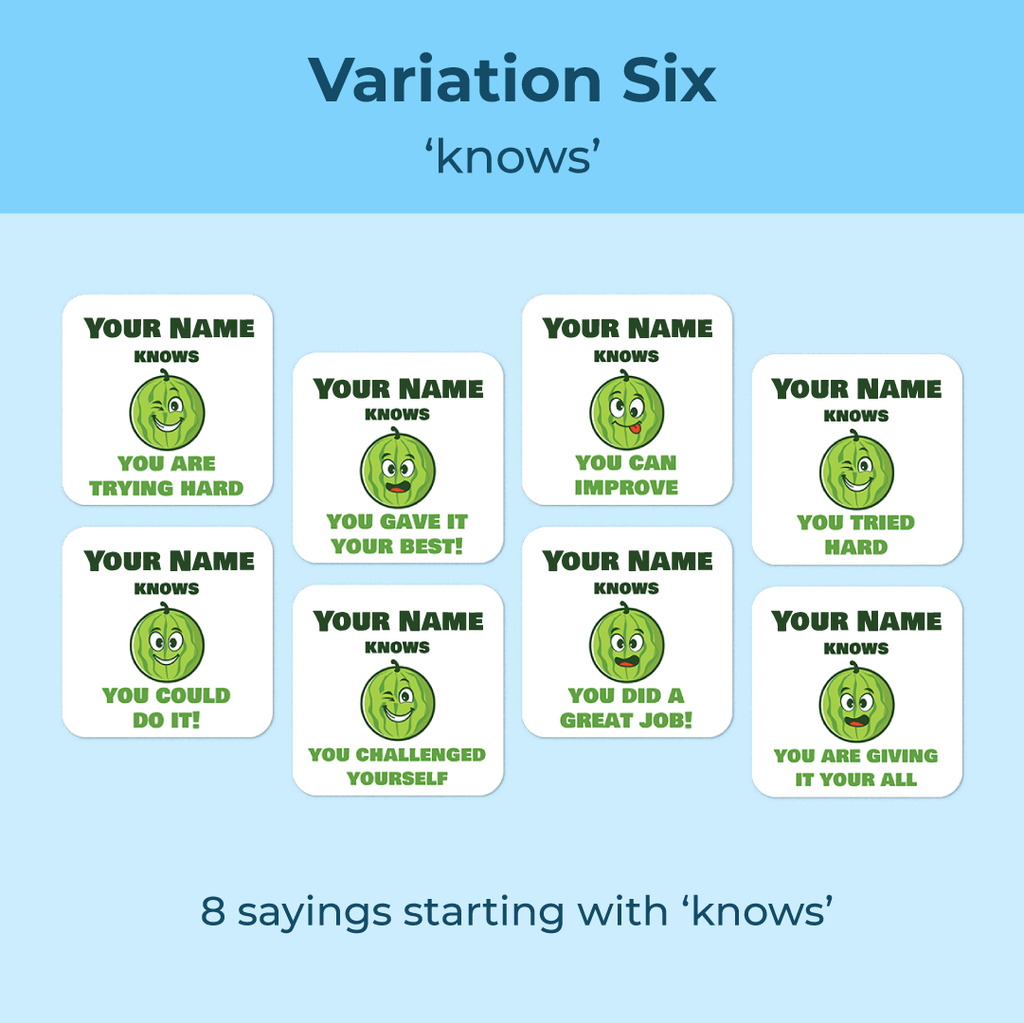 Personalised Melons Merit Stickers
