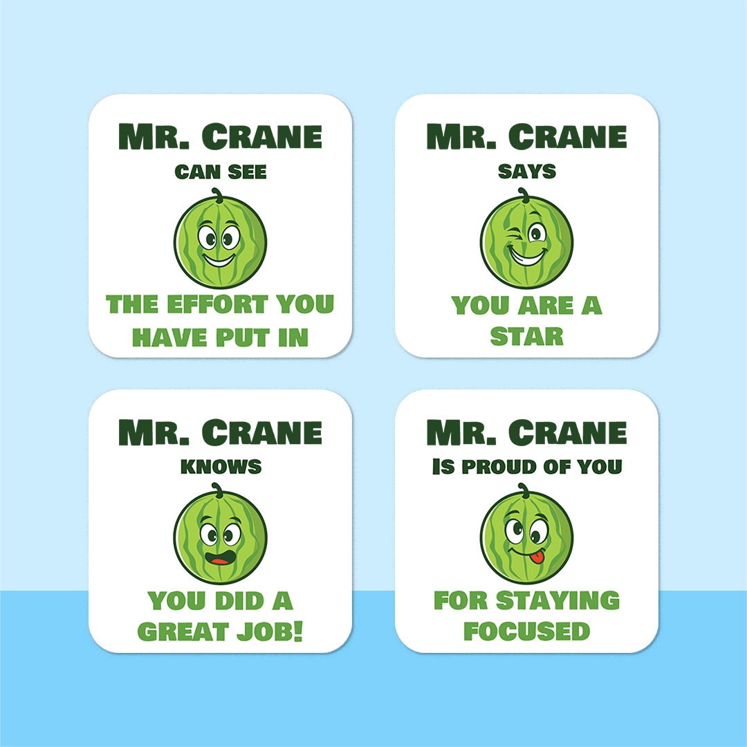 Personalised Melons Merit Stickers