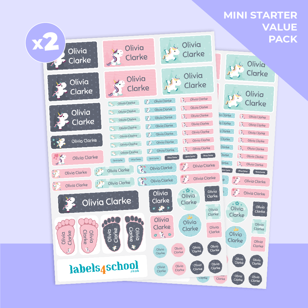 Mini Starter Pack | 128 Personalised Name Labels | Labels4School ...