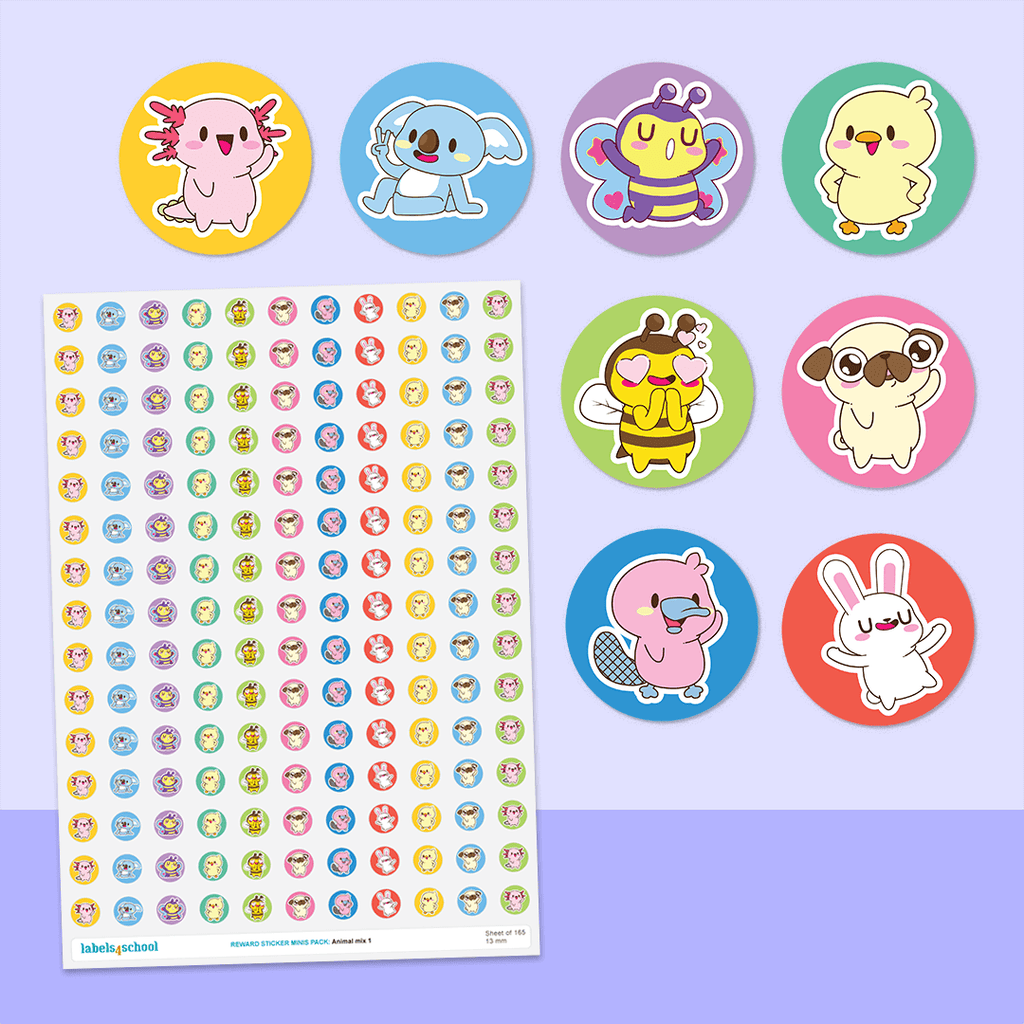 Animal Mix 1 Mini Dot Stickers