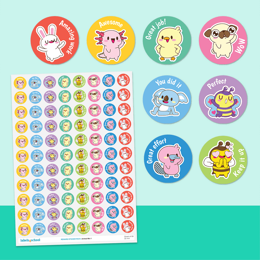 Animal Mix 1 Merit Stickers
