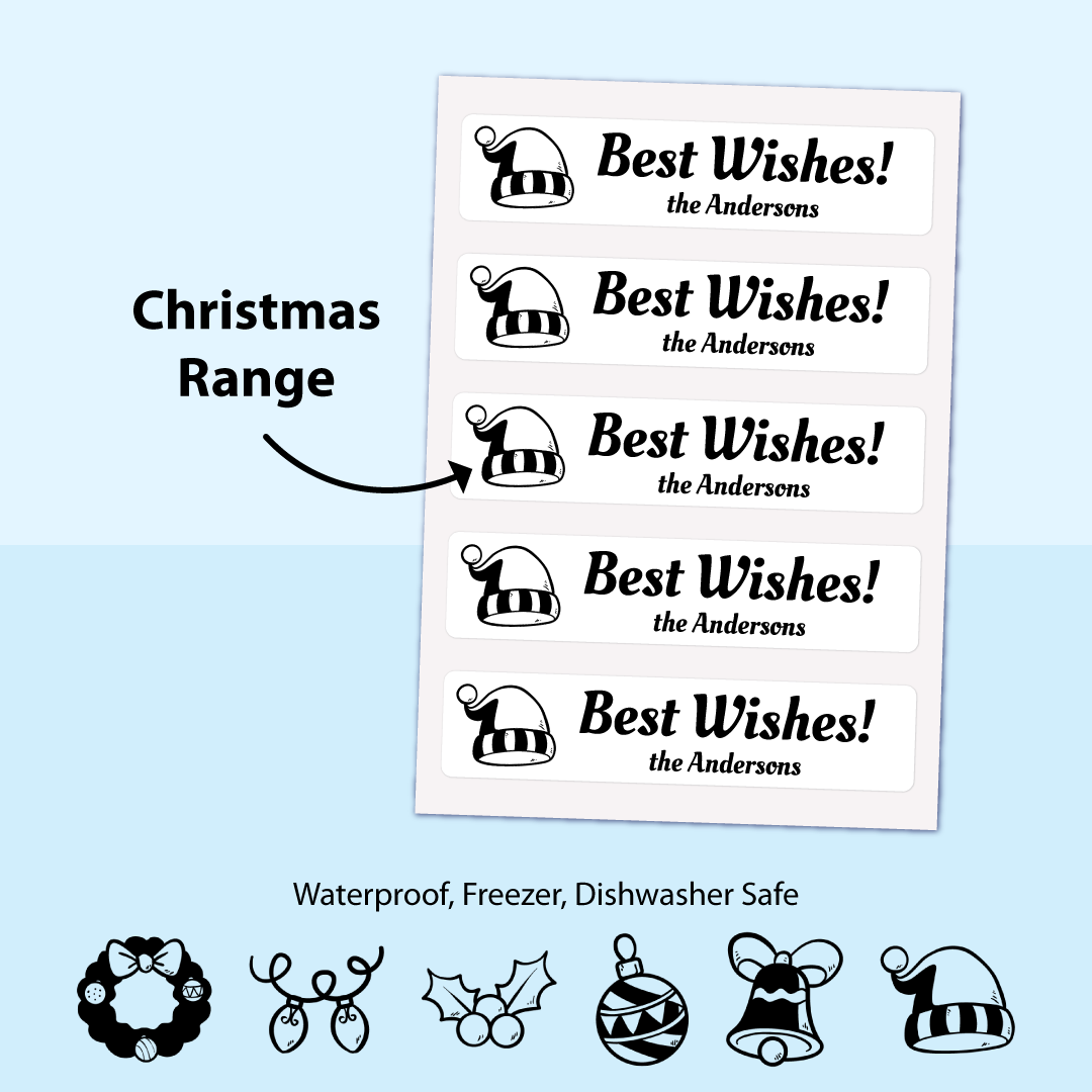 Multi Purpose Name Labels Waterproof, Fridge, Heat Resistant