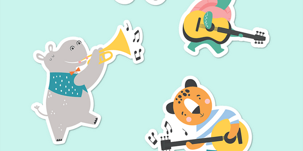 Gift Easy Party Decor Sheet - Musical Animals