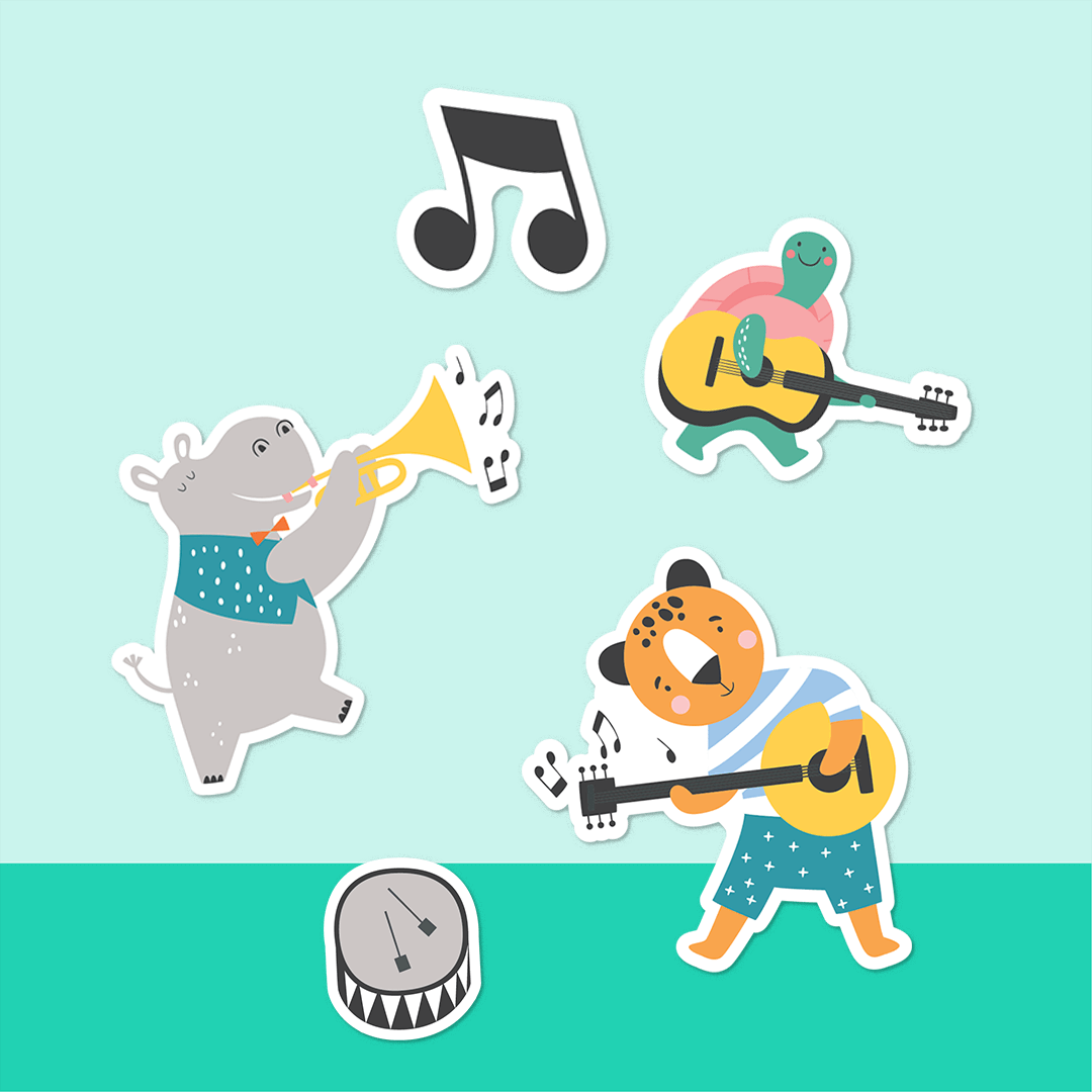 Gift Easy Party Decor Sheet Musical Animals