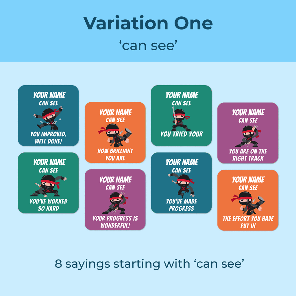 Personalised Ninjas Merit Stickers