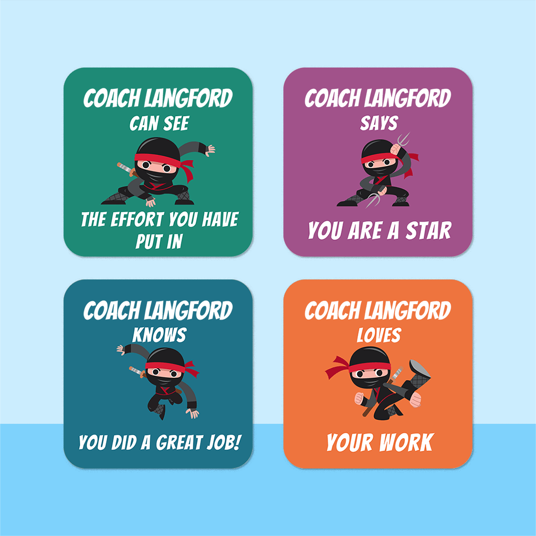 Personalised Ninjas Merit Stickers