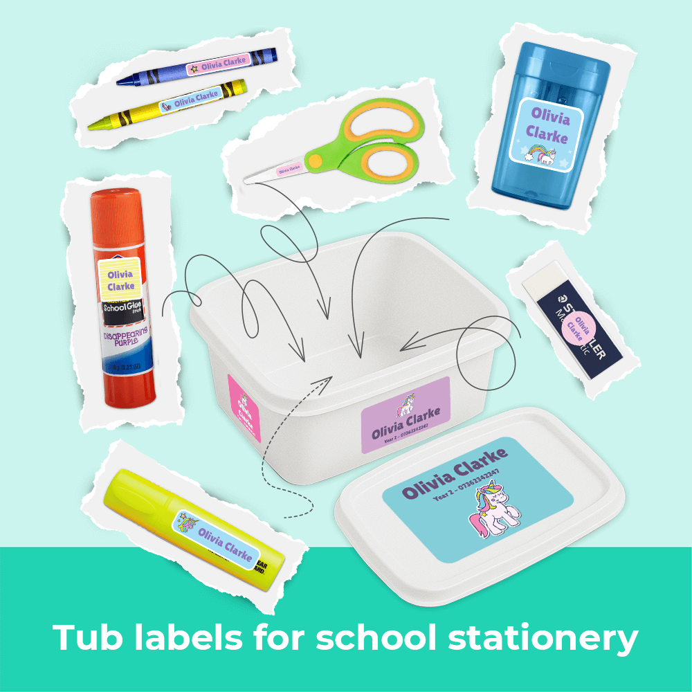 Stationery Tub Labels - Customise your own
