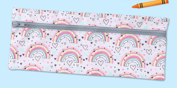 Pencil Bag - Rainbow Hearts